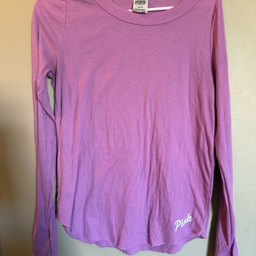 PINK Victoria's Secret Ribbed Top in Light Purple